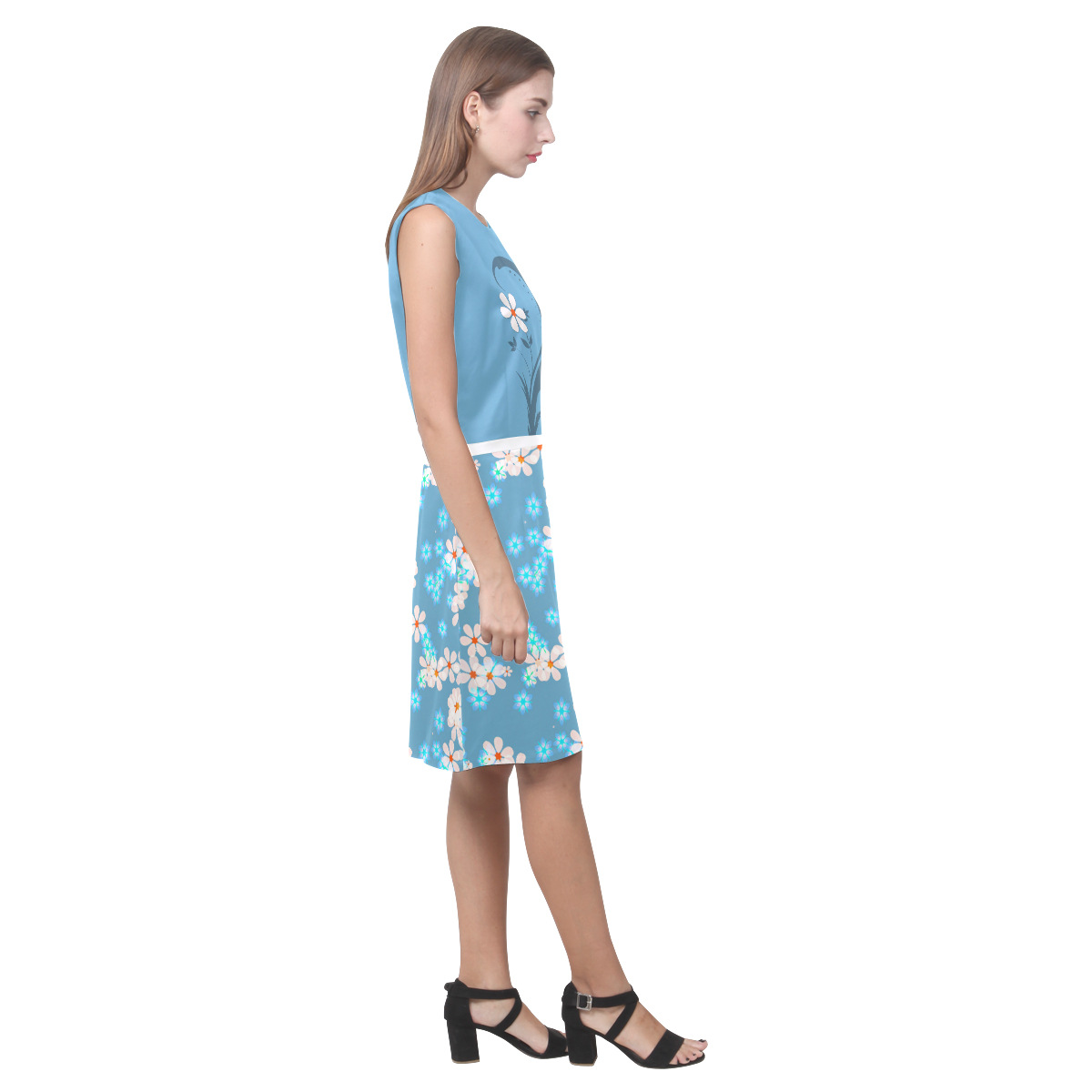 Fresh Flowers Eos Women's Sleeveless Dress (Model D01)