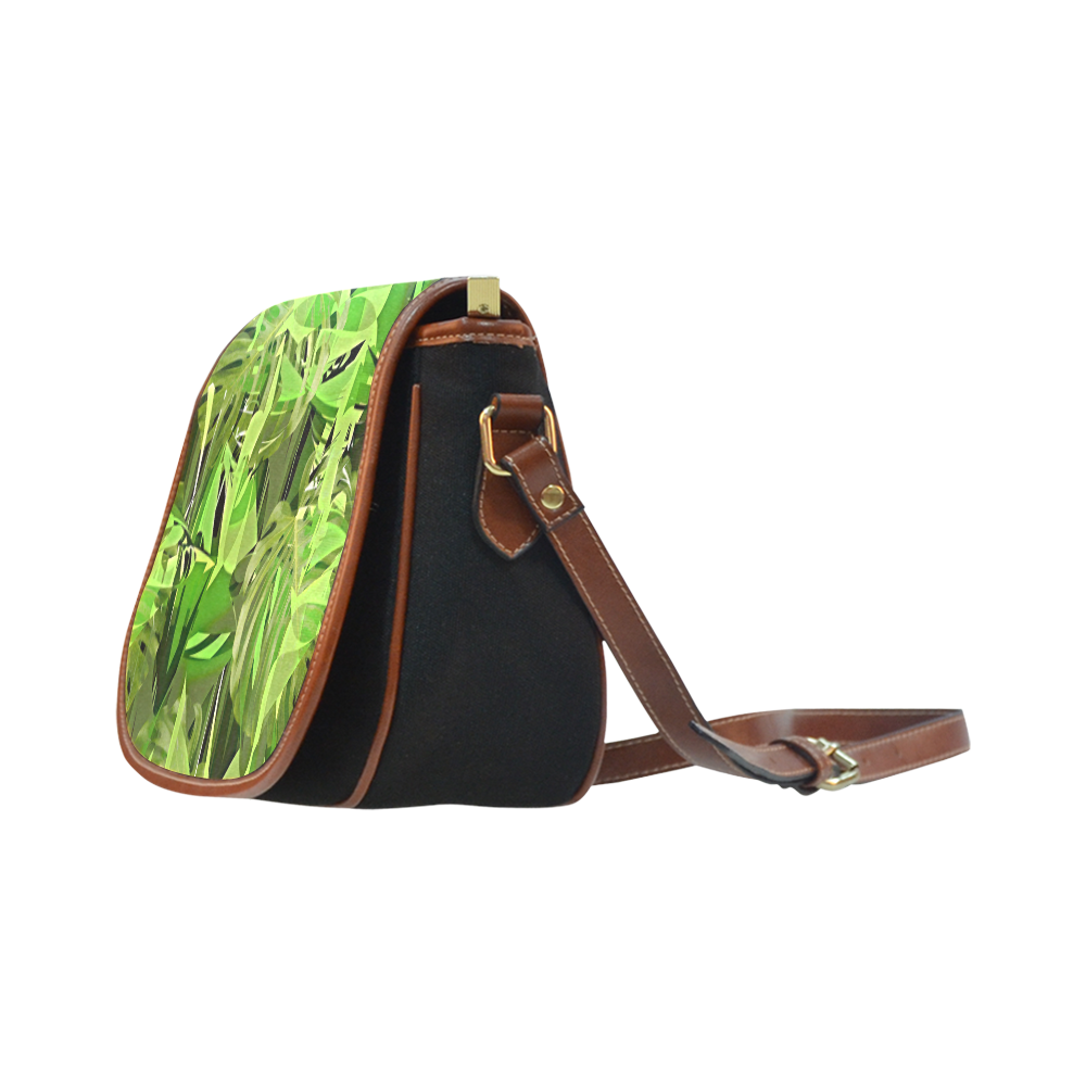 Tropical Jungle Leaves Camouflage Saddle Bag/Small (Model 1649)(Flap Customization)