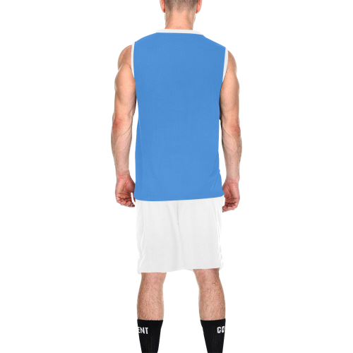 Football and Football Helmet Sports Blue and White All Over Print Basketball Uniform