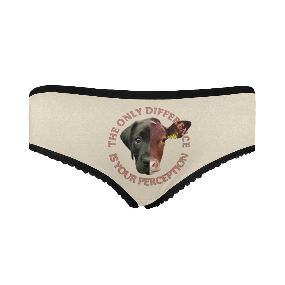 Vegan Cow and Dog Design with Slogan Women's All Over Print Classic Briefs (Model L13)
