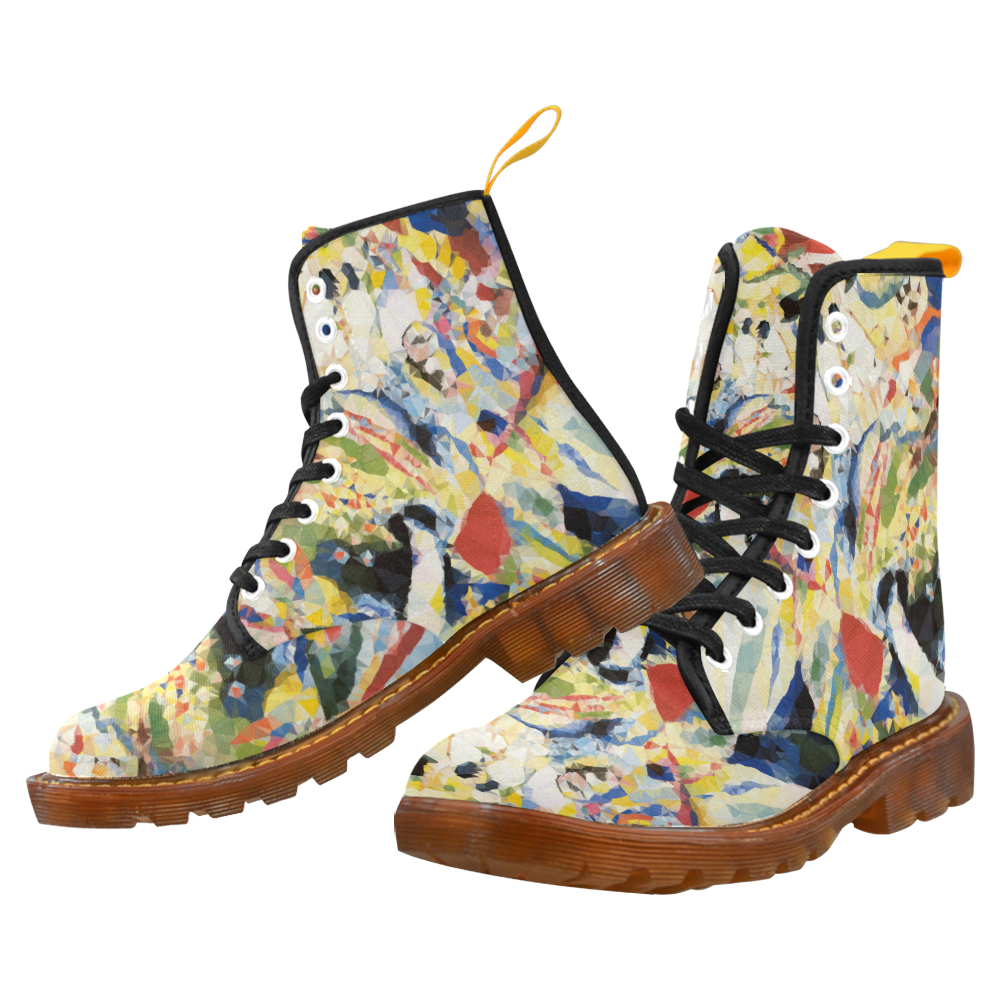 Abstract Geometric Triangles Red Blue Kandinsky Martin Boots For Men Model 1203H