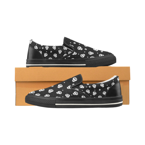 Star Skulls Women's Slip-on Canvas Shoes/Large Size (Model 019)