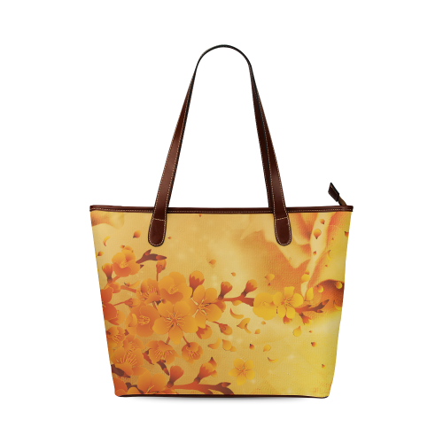 Floral design, soft colors Shoulder Tote Bag (Model 1646)