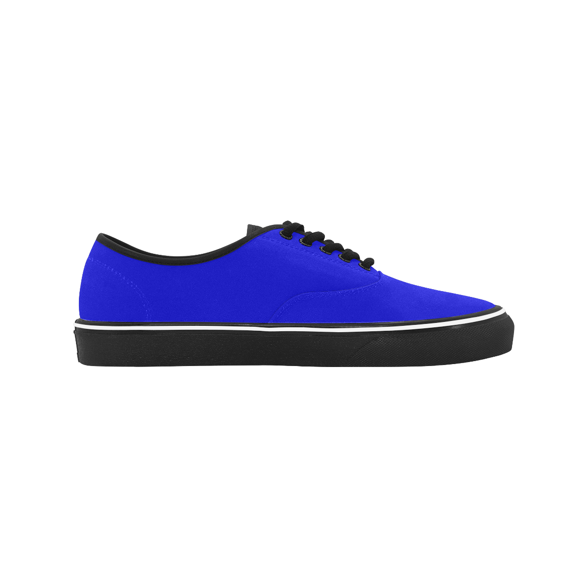 color medium blue Classic Men's Canvas Low Top Shoes (Model E001-4)