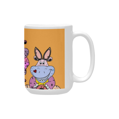 All Happy Hippo by Nico Bielow Custom Ceramic Mug (15OZ)