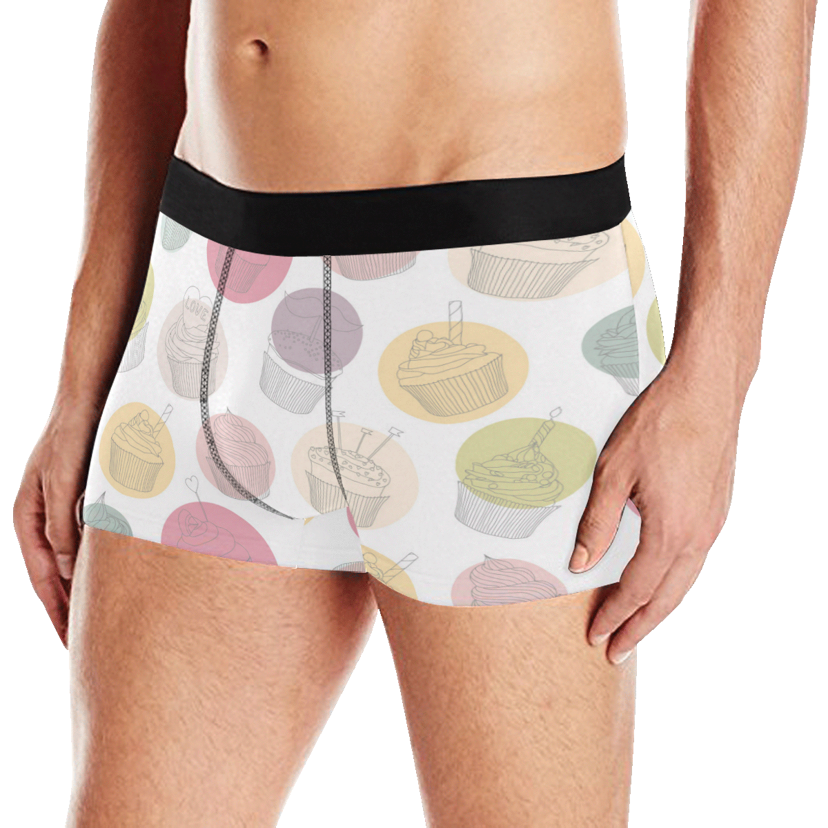 Colorful Cupcakes Men's Boxer Briefs with Merged Design (Model  L10)