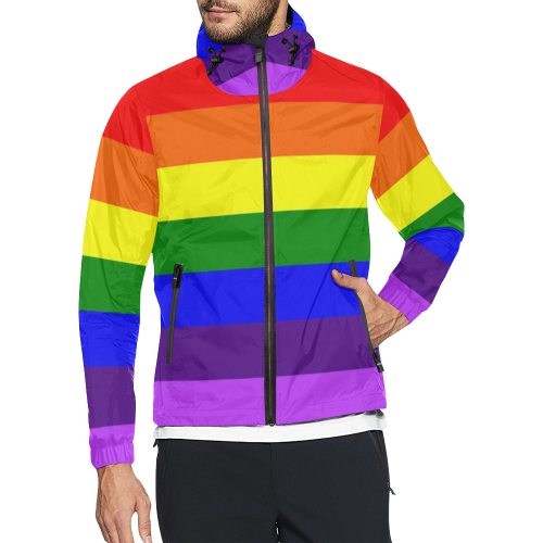Rainbow Flag (Gay Pride - LGBTQIA+) Unisex All Over Print Windbreaker (Model H23)
