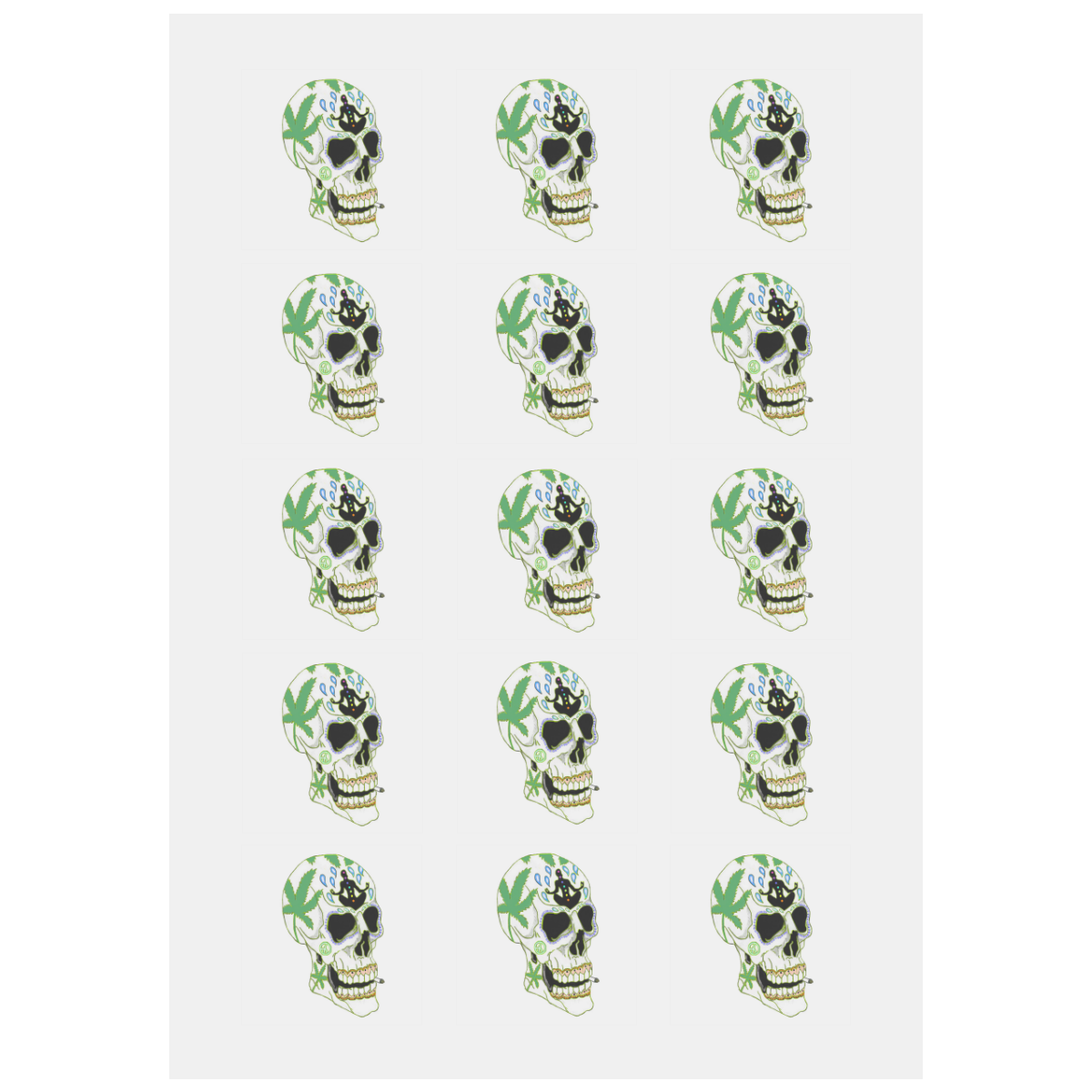Enlightenment Sugar Skull Personalized Temporary Tattoo (15 Pieces)