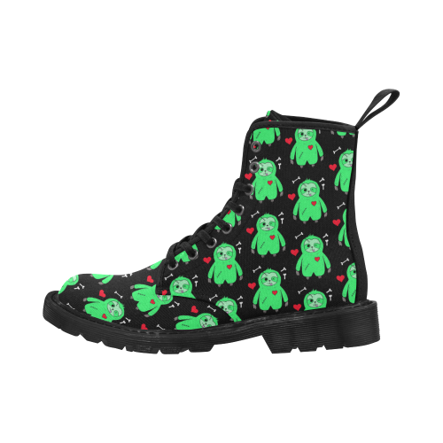 Zombie sloth print ladies boot Martin Boots for Women (Black) (Model 1203H)