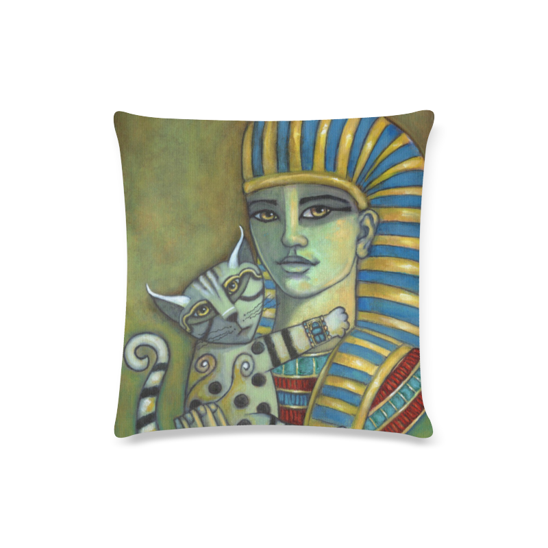 The Pharaoh's Cat Custom Zippered Pillow Case 16"x16"(Twin Sides)