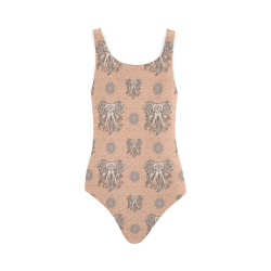 Ethnic Elephant Mandala Pattern Vest One Piece Swimsuit (Model S04)