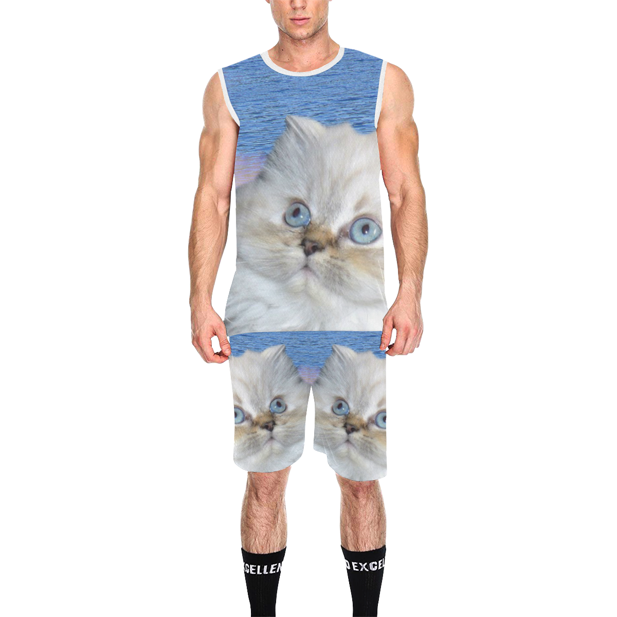 Cat and Water All Over Print Basketball Uniform