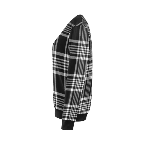 stripe bw All Over Print Crewneck Sweatshirt for Women (Model H18)