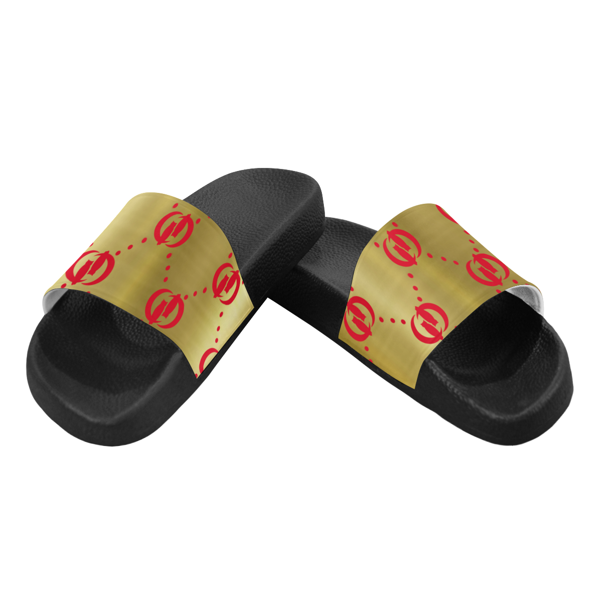 OG LCC RED GOLD Men's Slide Sandals (Model 057)