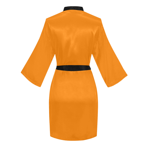color UT orange Long Sleeve Kimono Robe