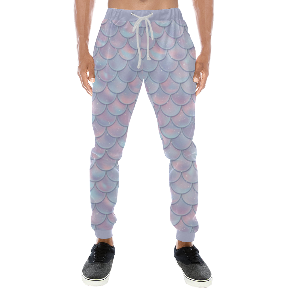 Mermaid Scales Men's All Over Print Sweatpants (Model L11)