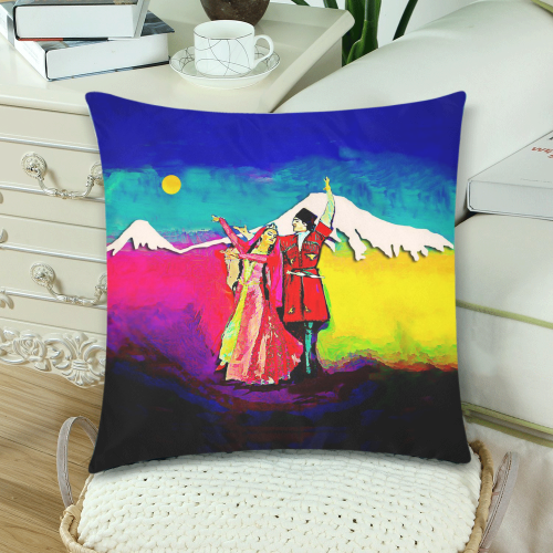 Dancing for the Mountains Custom Zippered Pillow Cases 18"x 18" (Twin Sides) (Set of 2)