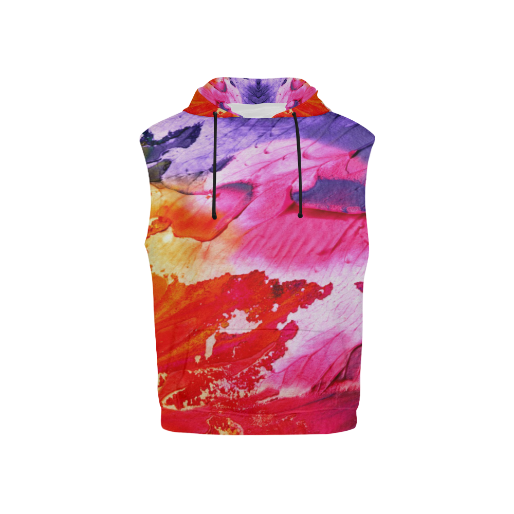 Red purple paint All Over Print Sleeveless Hoodie for Kid (Model H15)