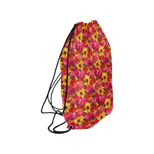 Flower Pattern Medium Drawstring Bag Model 1604 (Twin Sides) 13.8"(W) * 18.1"(H)