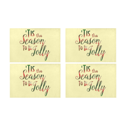 Christmas 'Tis The Season on Yellow Placemat 12’’ x 18’’ (Set of 4)