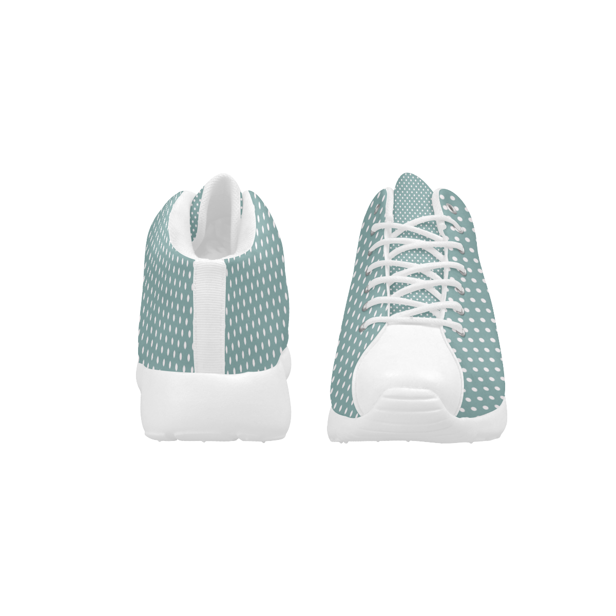 Silver blue polka dots Women's Basketball Training Shoes (Model 47502)