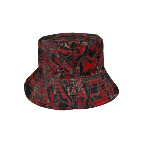100 wheelVibe_8500 21 DIRTY BLACK RED All Over Print Bucket Hat for Men