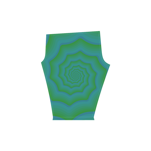 Blue green spiral Women's Low Rise Capri Leggings (Invisible Stitch) (Model L08)
