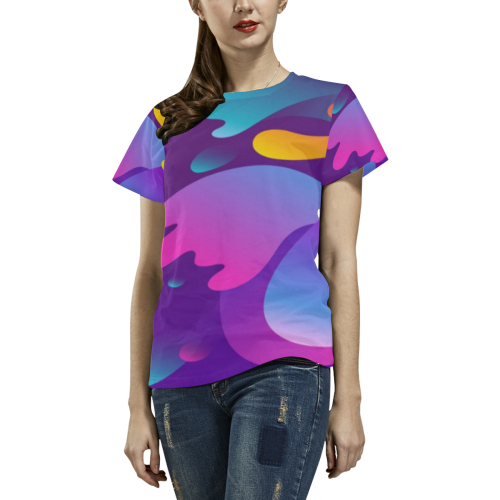 rainbow All Over Print T-Shirt for Women (USA Size) (Model T40)