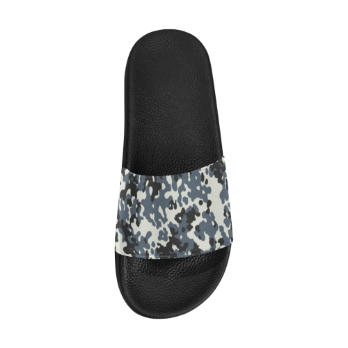 Urban City Black/Gray Digital Camouflage Men's Slide Sandals (Model 057)