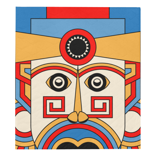 Aztec Religion Tribal Quilt 70"x80"