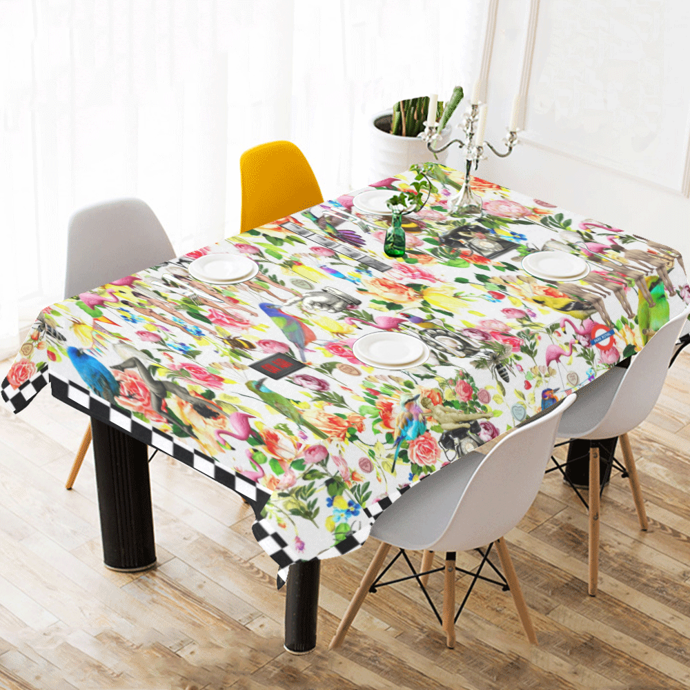 Everything Tablecloth (chequerboard) Cotton Linen Tablecloth 60"x120"