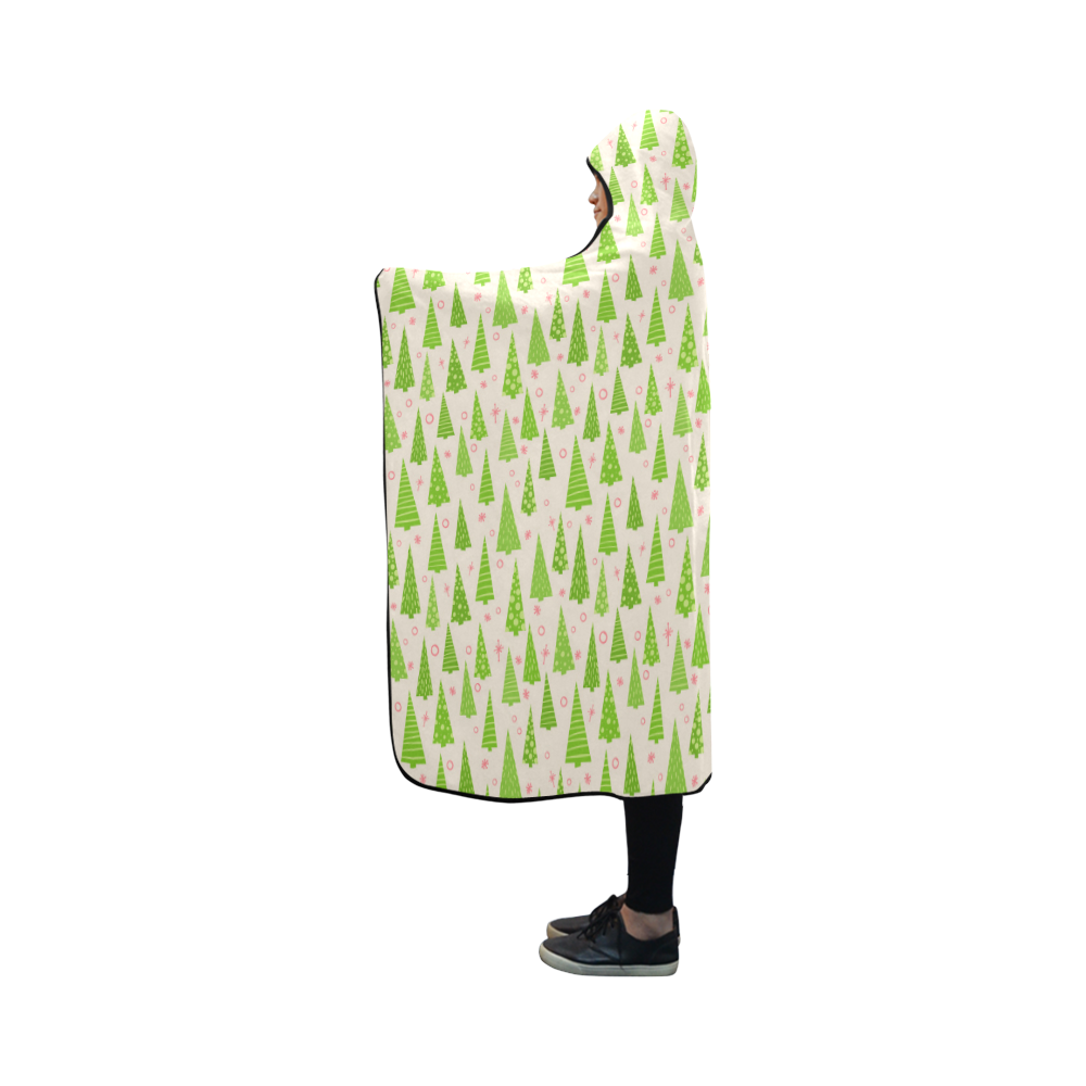 Christmas Trees Forest Hooded Blanket 50''x40''