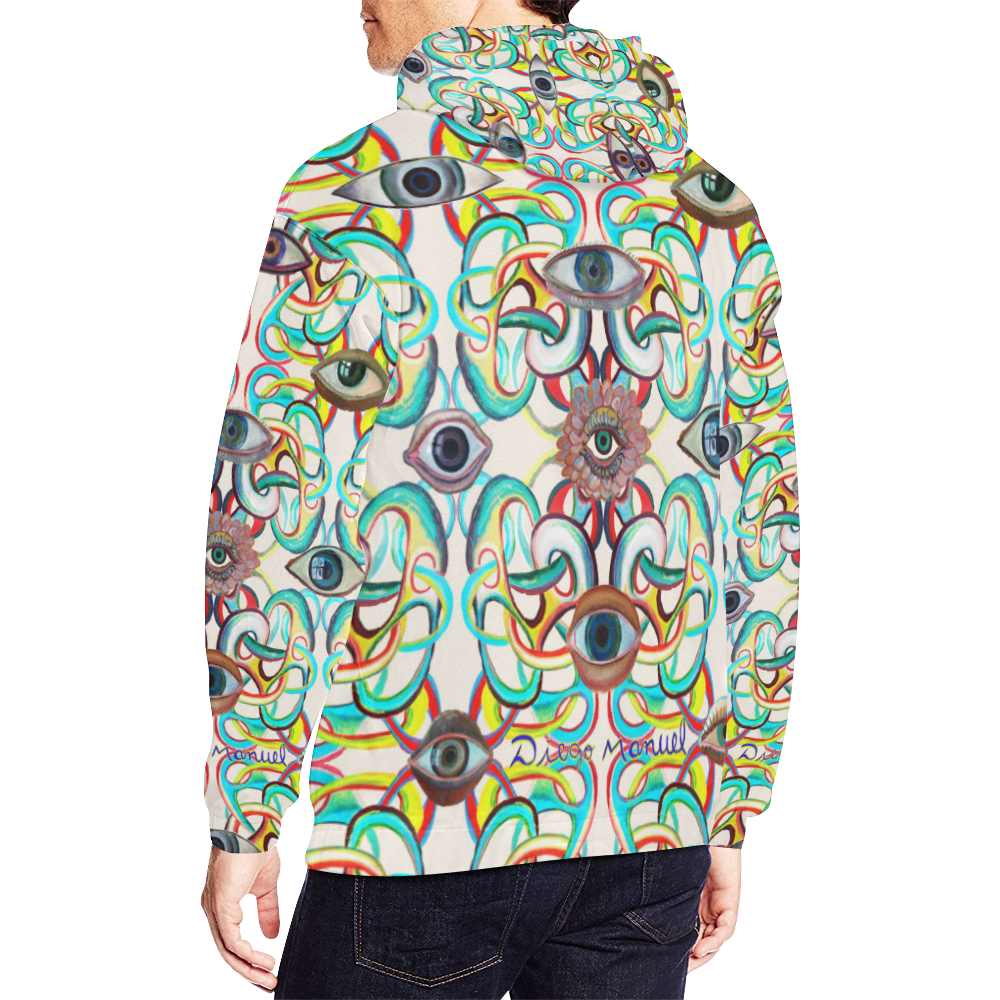 Graffiti-ojos-2 All Over Print Hoodie for Men/Large Size (USA Size) (Model H13)