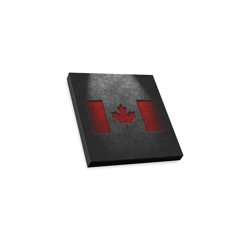 Canadian Flag Stone Texture Canvas Print 4"x4"