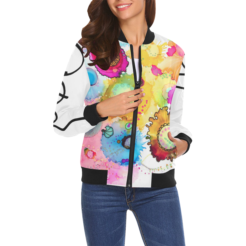 Lollipop Womens Jacket All Over Print Bomber Jacket for Women (Model H19)
