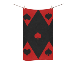 Las Vegas Black Red Play Card Shapes Custom Towel 16"x28"