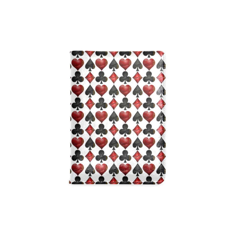 Las Vegas Black and Red Casino Poker Card Shapes on White Custom NoteBook A5