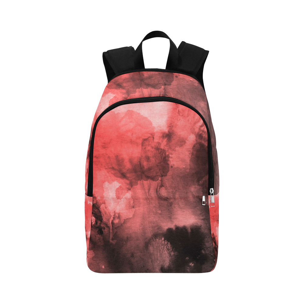 Red and Black Watercolour Fabric Backpack for Adult (Model 1659)
