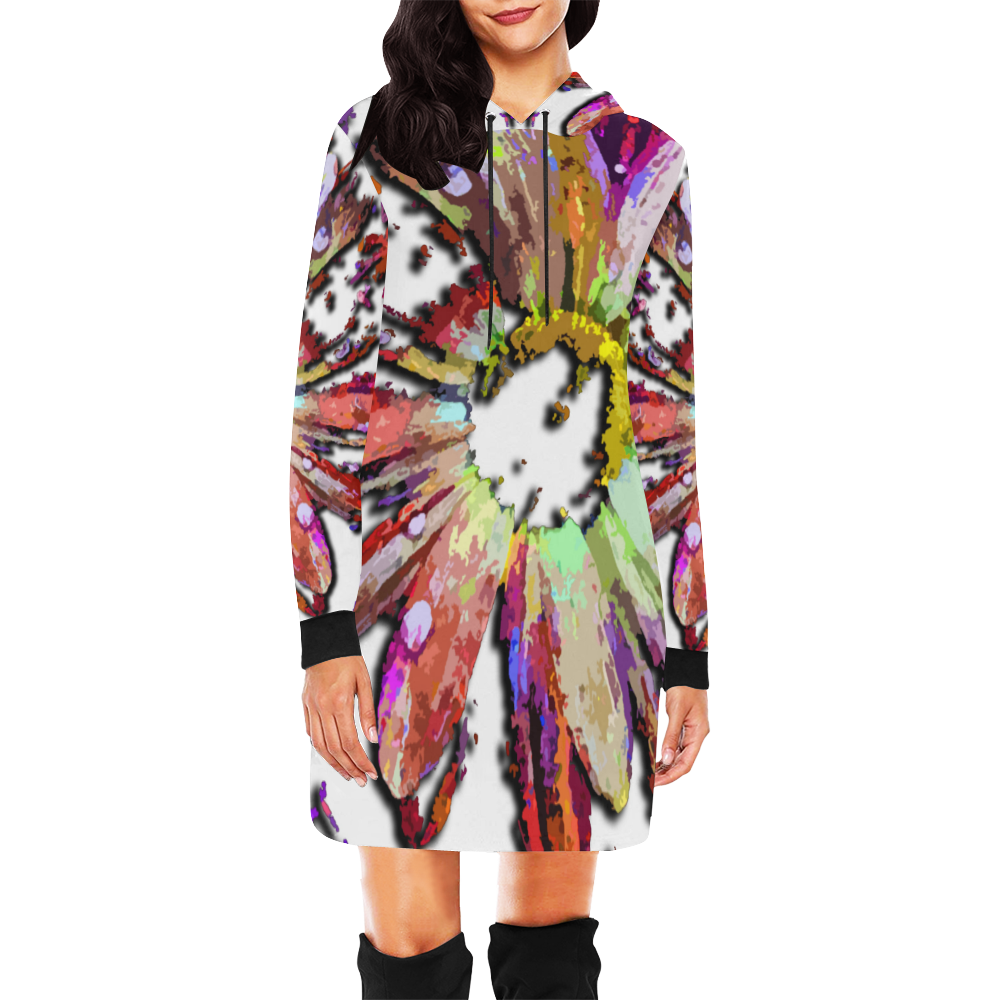 teardrop petals 3f All Over Print Hoodie Mini Dress (Model H27)