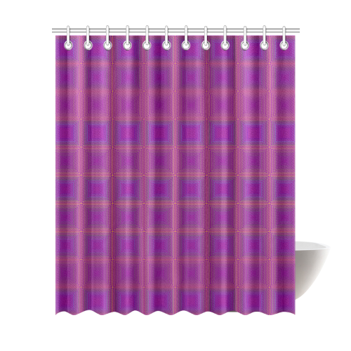 Purple gold multicolored multiple squares Shower Curtain 72"x84"