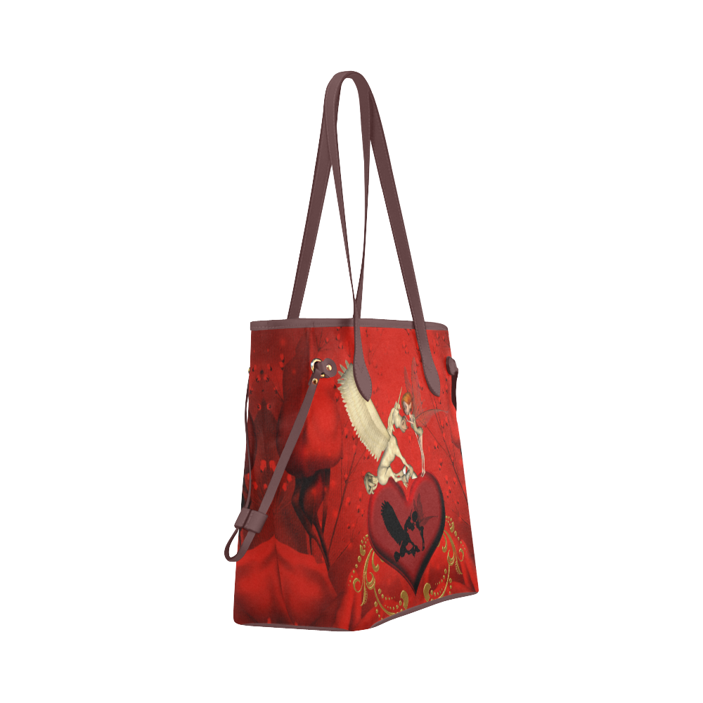 Cute fairy with pegasus Clover Canvas Tote Bag (Model 1661)