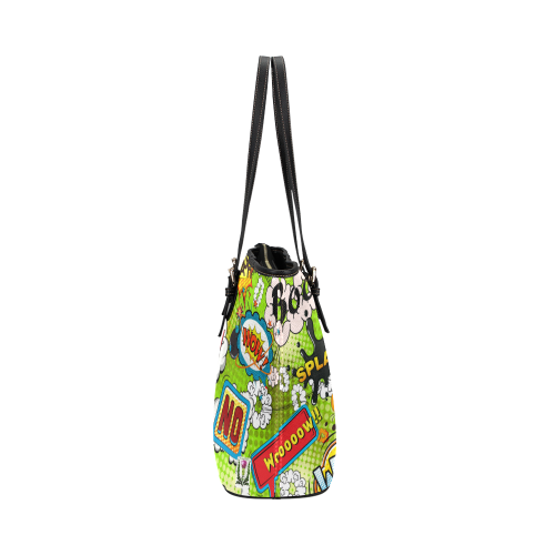 Fairlings Delight's Pop Art Collection- Comic Bubbles 53086Yeah2b Leather Tote Bag/Small Leather Tote Bag/Small (Model 1651)