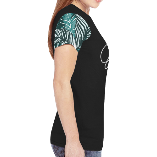 T shirt Black Tropic 2 GV New All Over Print T-shirt for Women (Model T45)