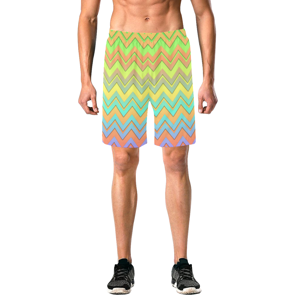 Summer Chevrons Men's All Over Print Elastic Beach Shorts (Model L20)