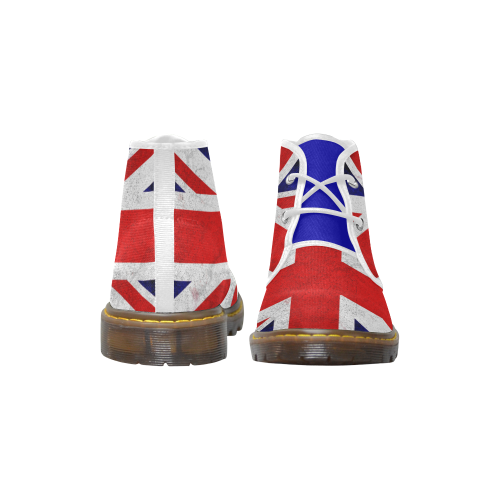 United Kingdom Union Jack Flag - Grunge 2 Men's Canvas Chukka Boots (Model 2402-1)