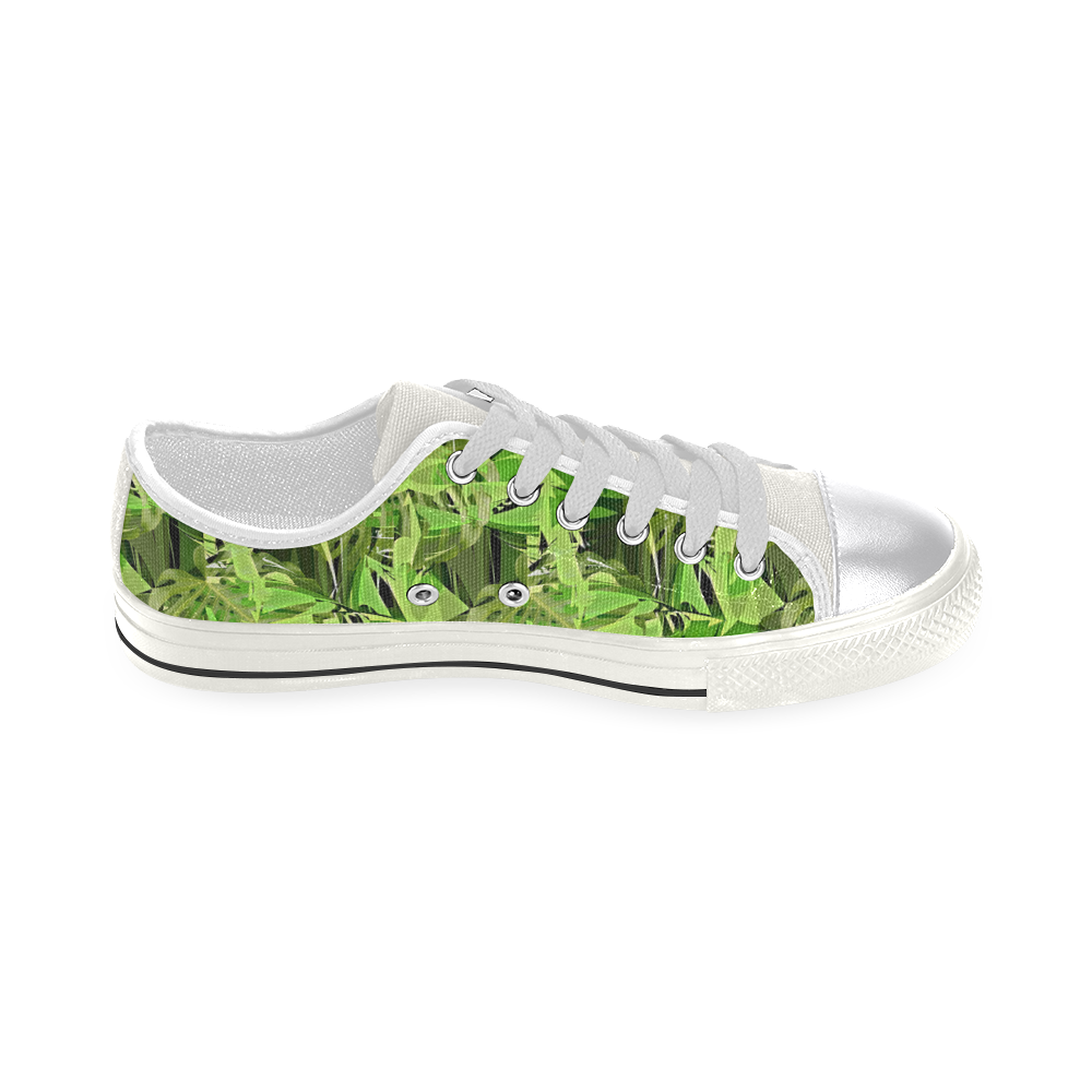 Tropical Jungle Leaves Camouflage Women's Classic Canvas Shoes (Model 018)
