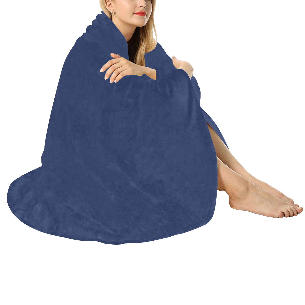 color Delft blue Circular Ultra-Soft Micro Fleece Blanket 60"