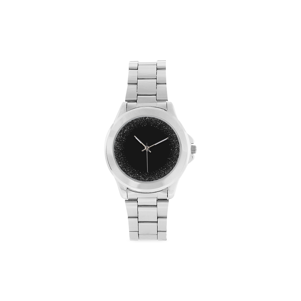 Silver Glitter Background Unisex Stainless Steel Watch(Model 103)