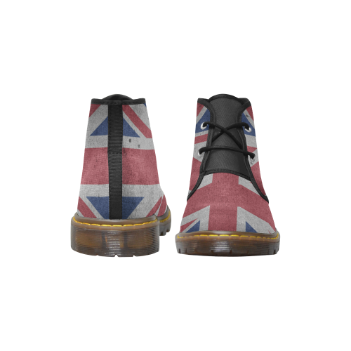 United Kingdom Union Jack Flag - Grunge 1 Men's Canvas Chukka Boots (Model 2402-1)