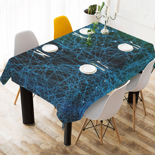 System Network Connection Cotton Linen Tablecloth 60"x 84"